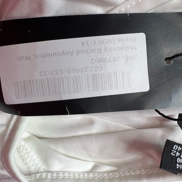 MATERNITY RUCHED ASYMMETRIC MIDI DRESS SZ 10 NWT - Picture 11 of 12